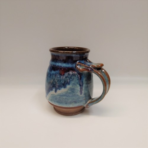 #220525 Mug Barrel Shaped, Blue $18 at Hunter Wolff Gallery